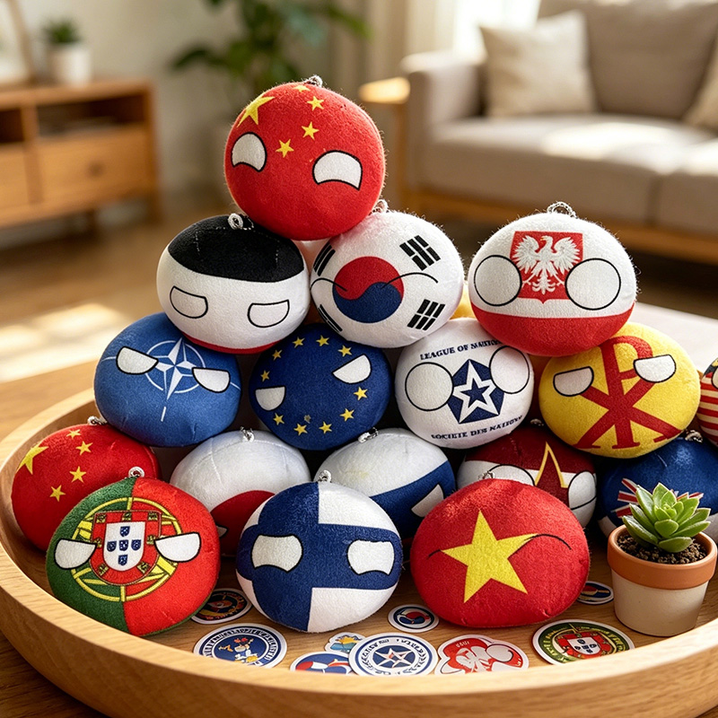 Table Tennis France - 10cm Kawaii Polandball Plüschtiere Gefüllte Länderbälle