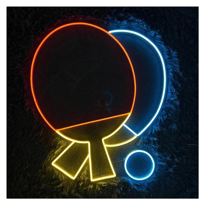 Hall Table Tennis - LED-Neonschild „Ping Pong Paddle“, USB-betrieben, Dekoration