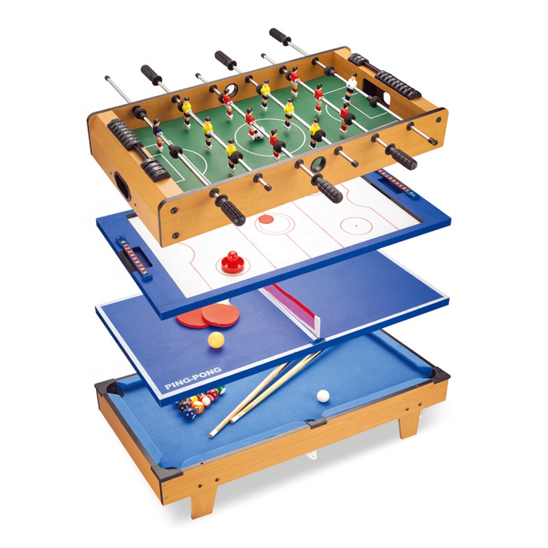 Table Tennis Game - 4-in-1 Mini-Spieltisch, Billard, Airhockey, Tischfußball, Tennis,