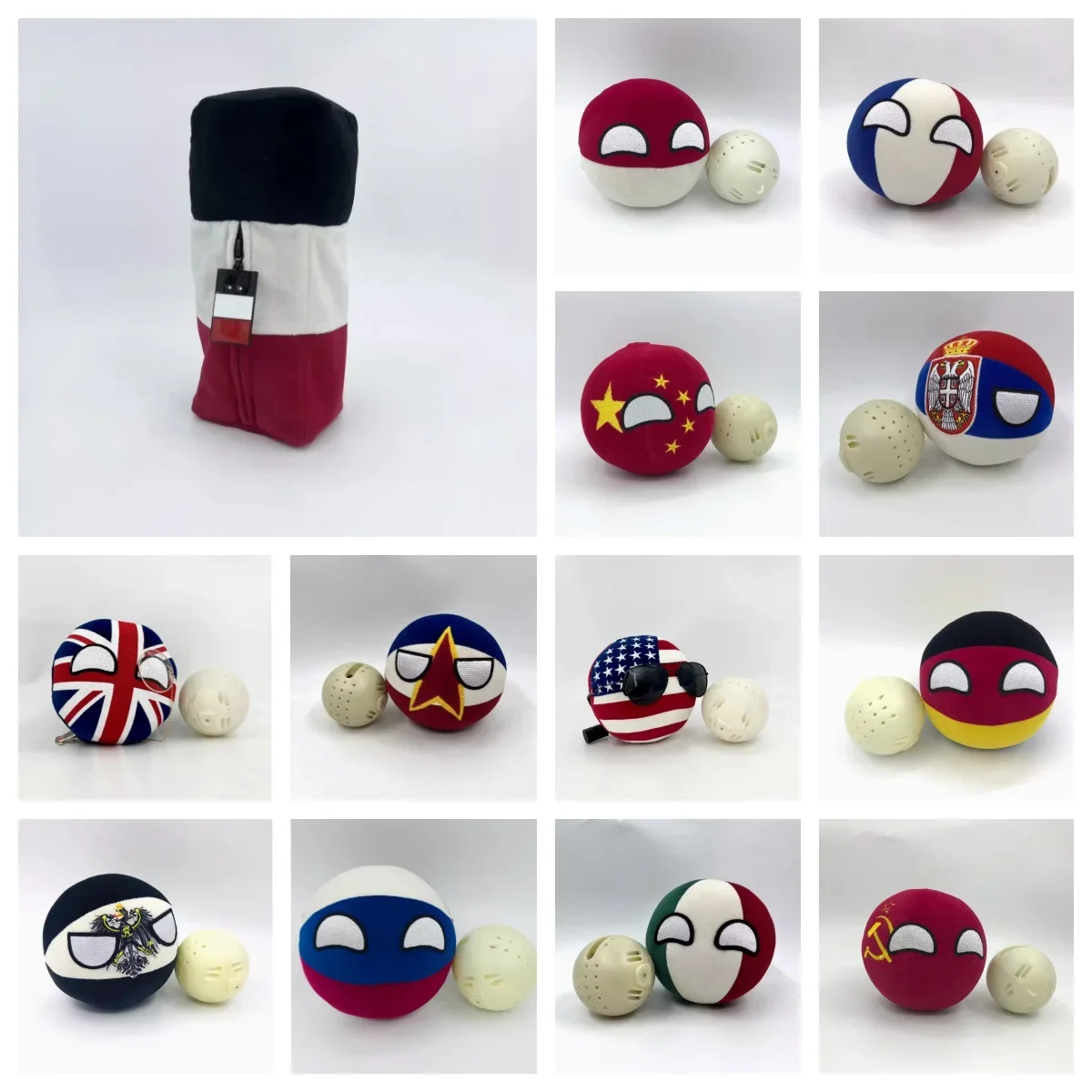 Table Tennis France - CountryBalls Plüschpuppe Deutschland USA Russland Frankreich