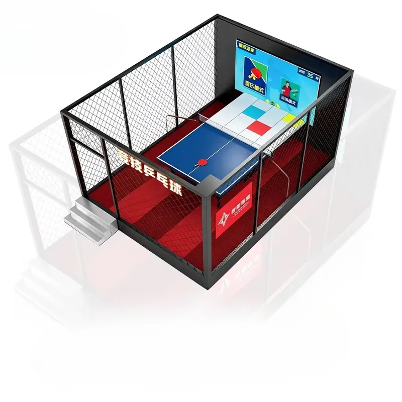 Hall Table Tennis - Indoor-Trendige Sporthalle Maßgeschneiderte VR-Wettbewerbsfähige Intelligente Tischtennis-Aufschlagmaschine